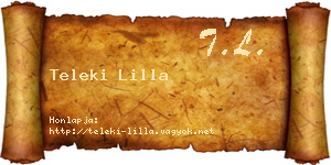 Teleki Lilla névjegykártya